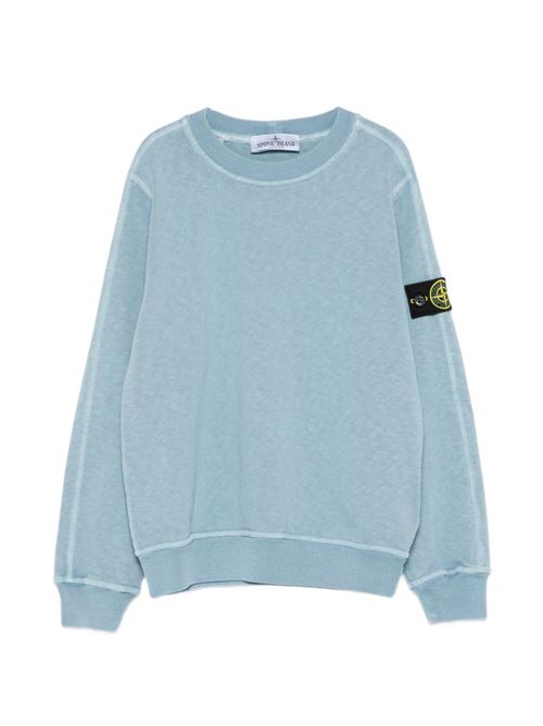 Felpa bambino Stone Island azzurra con cappuccio STONE ISLAND KIDS | 6100012S0060V014A